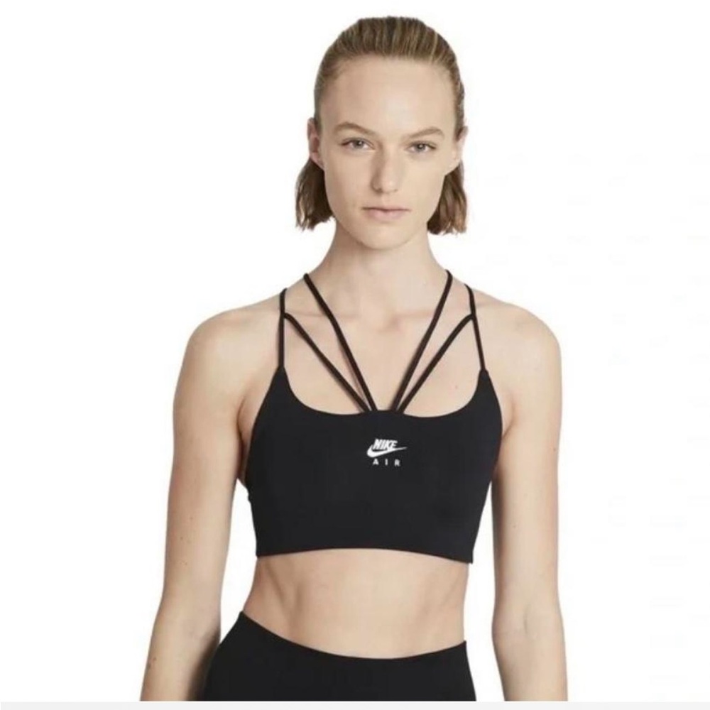 Nike Black Strappy Sports Bra with Multi-strap Detail